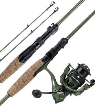 KastKing Spartacus II Twin-Tip Fishing Rod and Reel Combo, Spinning & Casting Combo, Fishing Poles and Reels Combo, KastFlex IM6 Graphite Blanks, 2-Piece Rods with Extra Tip