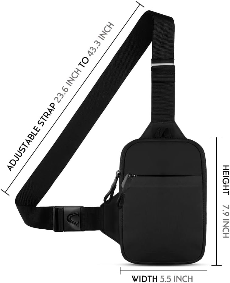 Mini Crossbody Sling Bag Chest Bag Dual Pocket Water Resistant Fanny Pack Running Phone Holder for Men Women Workout Travelling - Image 7